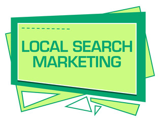 Local Search Marketing Turquoise Green Squares Triangles Text 