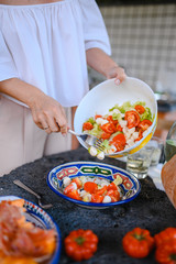 salad with cherry tomatoes and cheese
