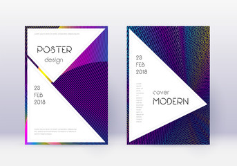 Fototapeta premium Stylish cover design template set. Rainbow abstrac