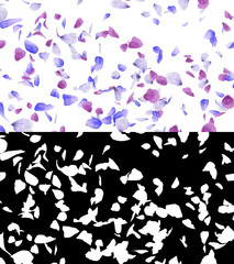 3D illustration of a flower petals flow with alpha layer