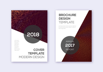 Modern cover design template set. Orange abstract 
