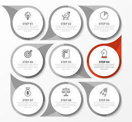 Infographic design template. Creative concept with 9 steps