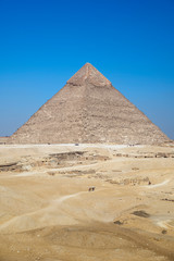 Archaeological excavations around the pyramid of Khafre at the Giza plateau, Al Haram, Giza...