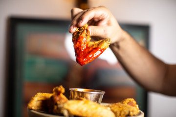 chicken wings with hot sauce