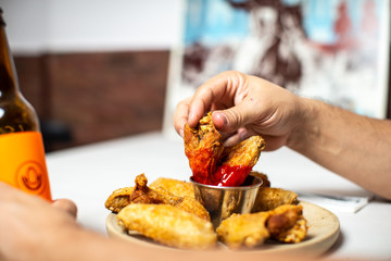 chicken wings with hot sauce