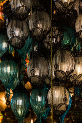 Naklejka premium Traditional Turkish lanterns made of colored glass