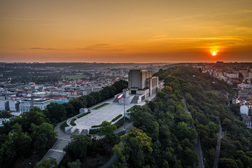 National Memorial at Vitkov is functionalist monument was built in 1929-38 in honor of Czechoslovak legionnaires. Visitors can see two permanent exhibitions of the Crossroads of Czechoslovakia.