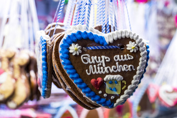   Munich traditional gingerbread at the Christmas market