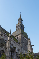 Fototapeta na wymiar Bell tower of Saint Sauveur basilica in Dinan