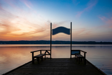 Fototapeta premium Steg am See, Idylle