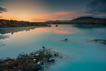 Blue lagoon geothermal spa and hot spring in Iceland