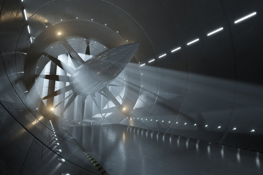 Wind tunnel with light rays