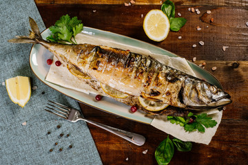 Baked fish with herbs and lemon