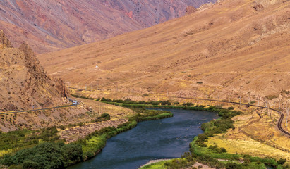 the river path in the mountains