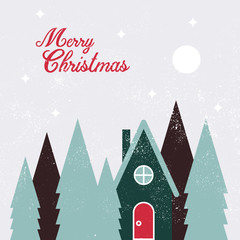 Fototapeta na wymiar Merry Christmas holiday scandinavian style card.