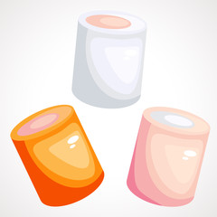 Marshmallow cute colors for decorative design. Vector illustration.