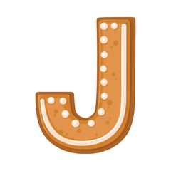 Cookies in the shape of the letter J. Vector illustration on a white background.
