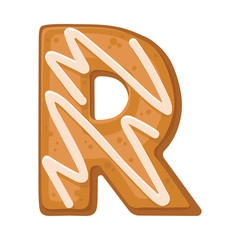 Cookies in the shape of the letter R. Vector illustration on a white background.