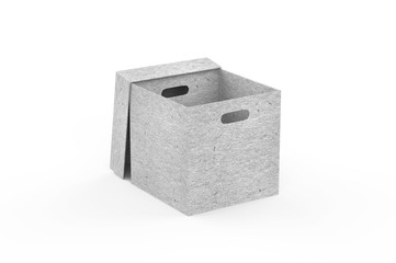 Empty white cardboard box packaging container for transportation, storage and keeping, hard paper box mock up template on isolated white background, 3d illustration