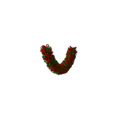 Christmas tree decoration, isolate on a white background. 3D rendering of excellent quality in high resolution
