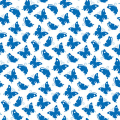 Nice blue butterflies seamless pattern is great for creating gift paper, wedding greeting cards and textile 