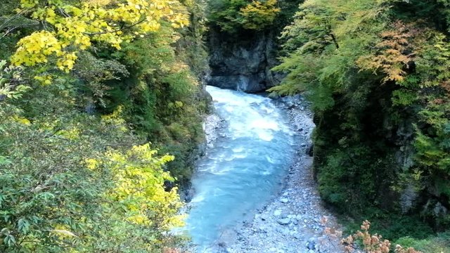 秋の渓流（黒部川支流祖母谷川）