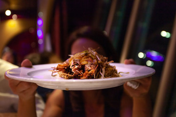 Colorful and decorated fish dish