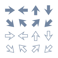Arrow Icons Set Flat Line Vector