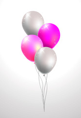 Set of Realistic Isolated Colorful Balloons on White Background © treter