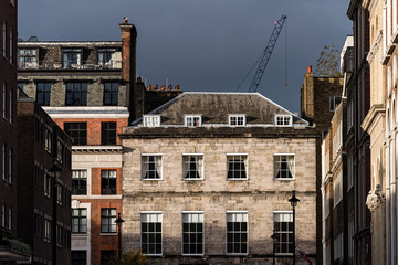 Fototapeta na wymiar London, United Kingdom, 11 November - Typical Street of London