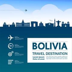 Bolivia travel destination grand vector illustration.