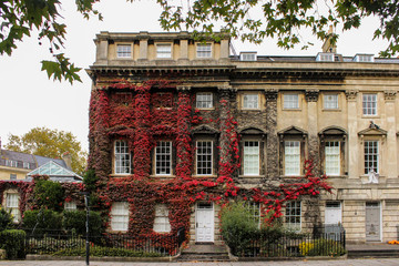 Autumn house in Bath, England
