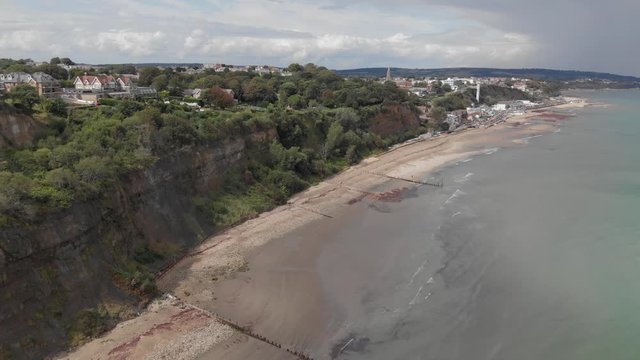 Drone Aerial View Isle Of White East Coast Shanklin and Sandown