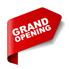 red vector banner grand opening