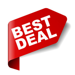 red vector banner best deal