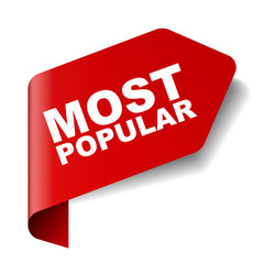 red vector banner most popular - obrazy, fototapety, plakaty