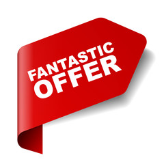 red vector banner fantastic offer