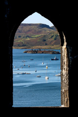 Stone Arched Window and Sea View