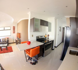 modern kitchen interior of a hotel room