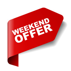 red vector banner weekend offer