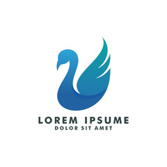 Obraz premium swan logo template, icon swans vector design