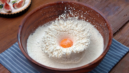 flour with Egg recipe made for bread and food and fizza