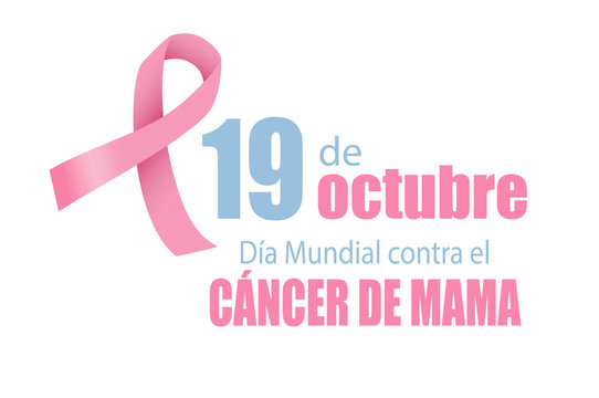19 October Breast Cancer World day in Spanish. Vector.
