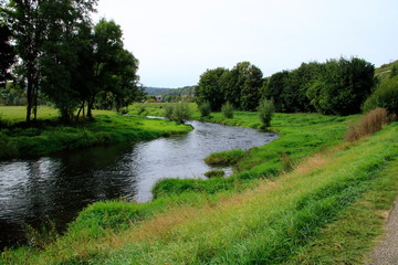 Obraz premium Fluss Enz im Enztal bei Mühlhausen 