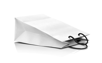 blank white paper shopping bag for design mock-up
