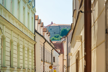 Fototapeta premium BRATISLAVA, SLOVAKIA - June 27, 2018: Antique building view in Old Town Bratislava, Slovakia