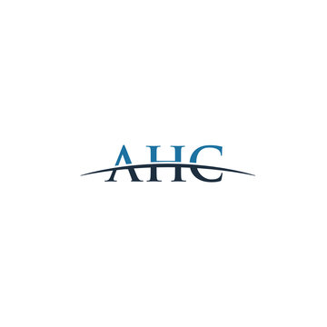 Initial letter AHC, overlapping movement swoosh horizon logo company design inspiration in blue and gray color vector