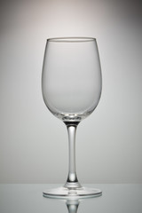 Glass wine glass with bright background.