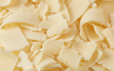 Parmesan flakes close-up
