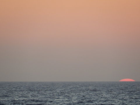 sunset over the Aegean sea, Lefkos, Karpathos island, Dodecanese, Greece